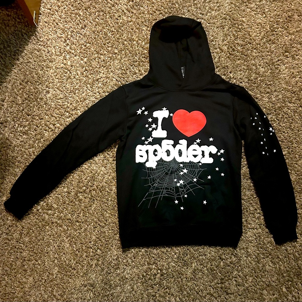 Black Sp5der Hoodie “I Love Sp5der”